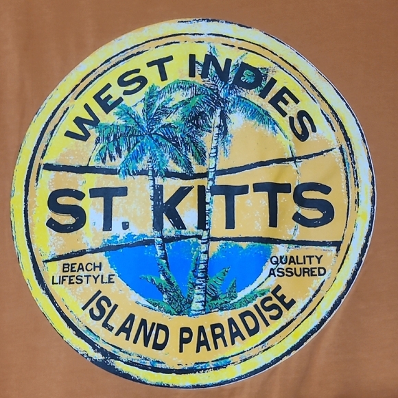ISLAND GROOVE Men's Orange St. Kitts Short Sleeve Graphic T-Shirt - Size 3XL - Picture 5 of 10